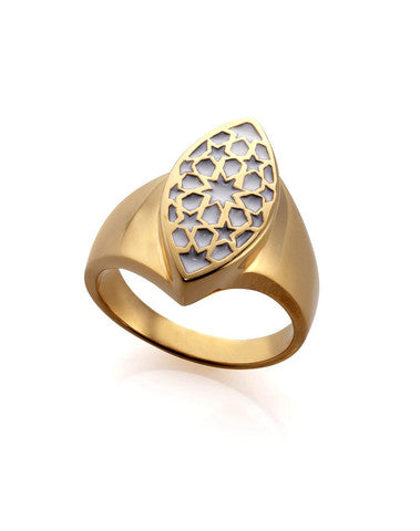 Flunta Ring Gold With White