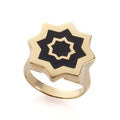 Abraham Shield Ring - Star Shield Gold Black