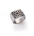 Lama Stainless Steel Black Ring