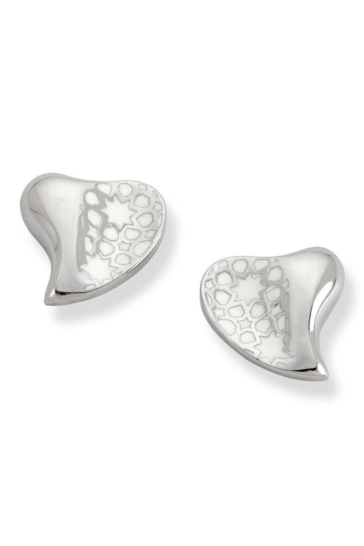 Heart Stainless Steel White Earrings