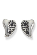 Heart Stainless Steel Black Earrings