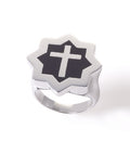 Abraham Shield Ring - Cross - Stainless Steel Black