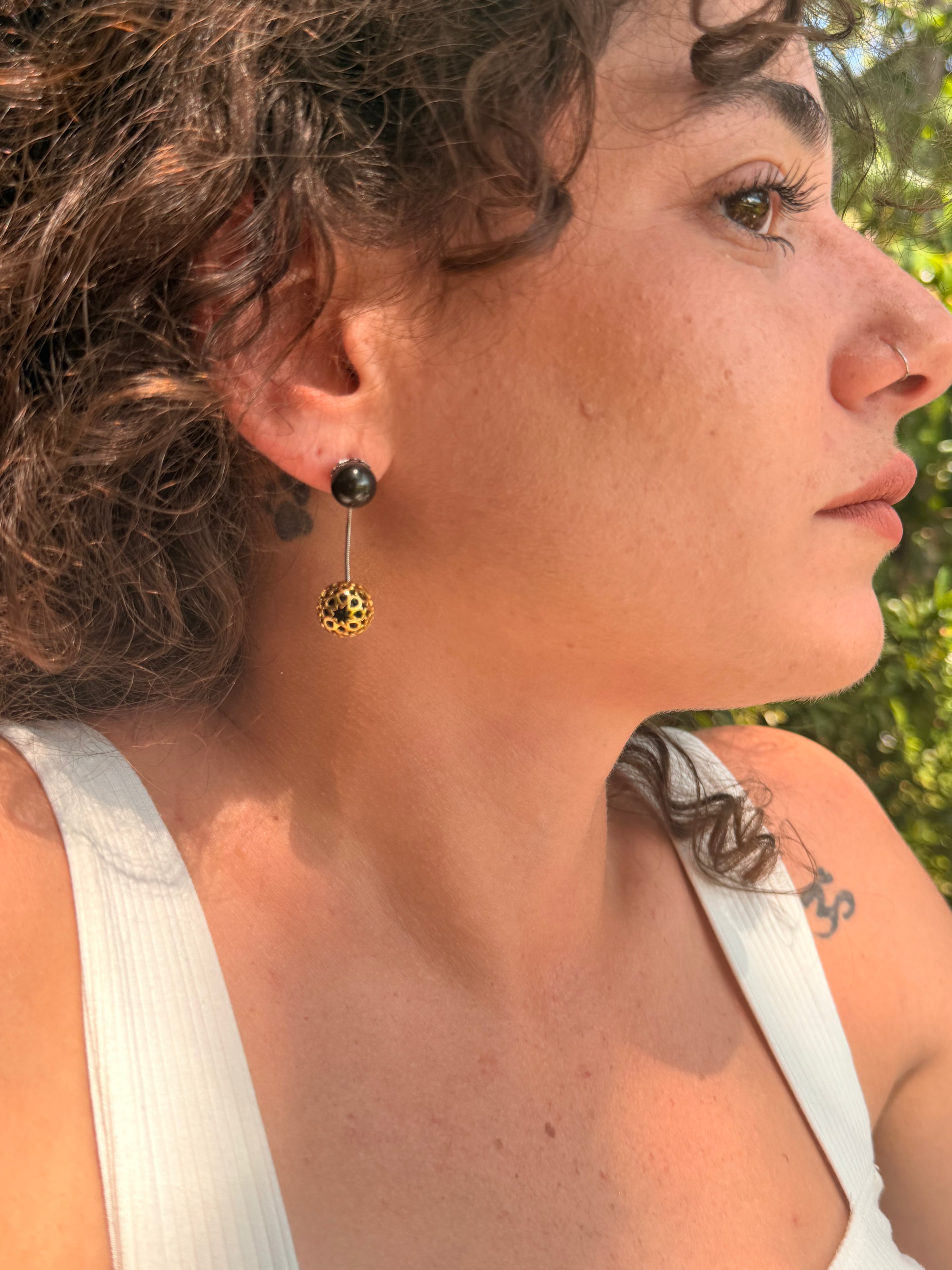 Silver First temptation gold earrings