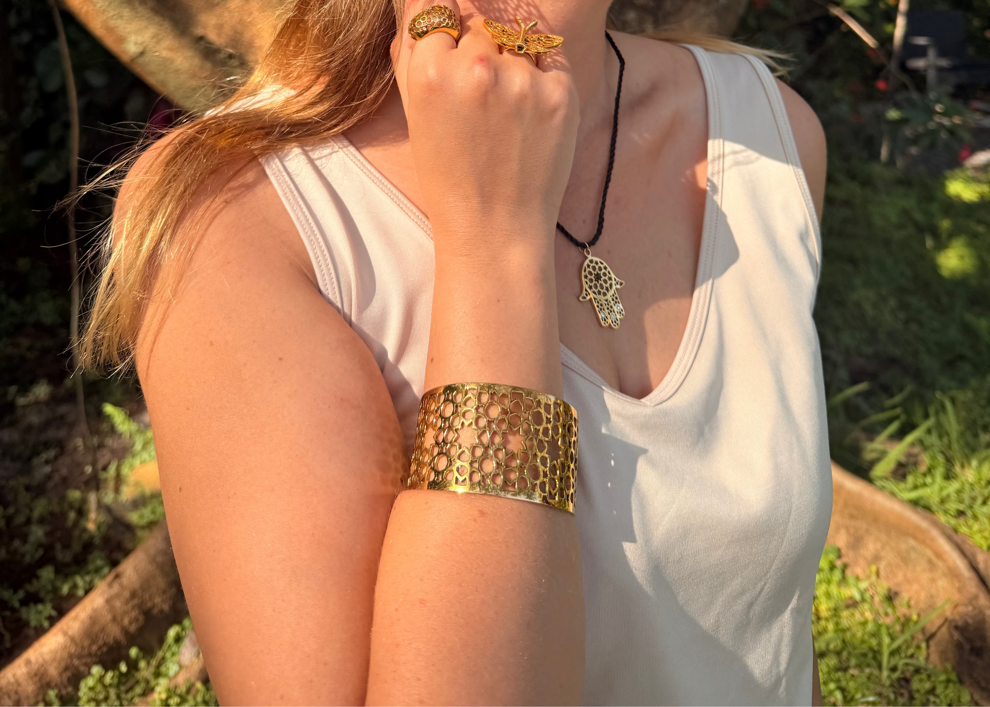 Gold Jerusalem Light Cuff Bracelet