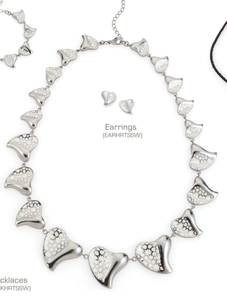 Linked Hearts Harmony Necklace - Stainless Steel White
