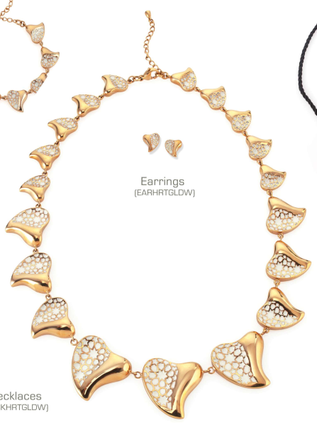 Linked Hearts Harmony Necklace - Gold White
