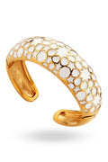 Gold White Enamel Flip Bangle