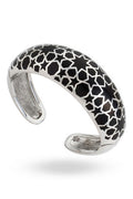Steel Black Enamel Flip Bangle