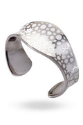 Steel with White Enamel Puler Bangle