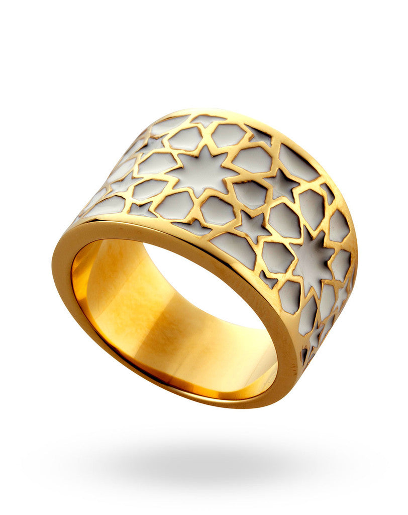 Roundabout Ring - Gold White