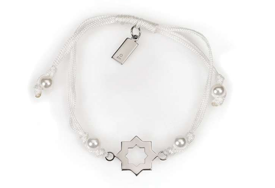 Abraham White Stainless Steel String Bracelet